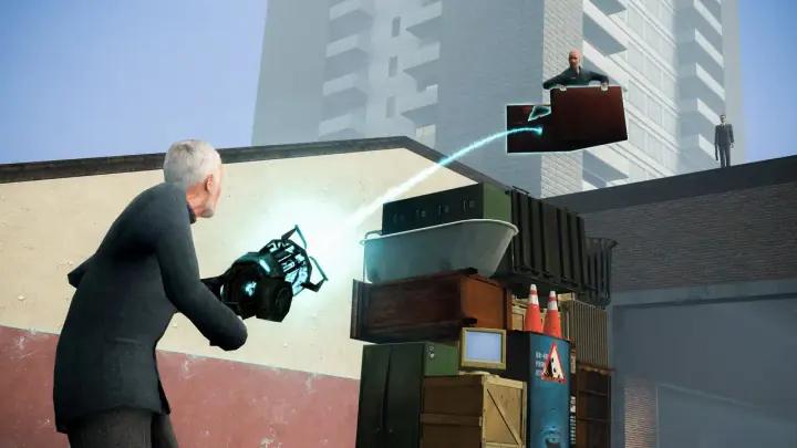 Scène de jeu Garry's Mod : physgun et props en lévitation