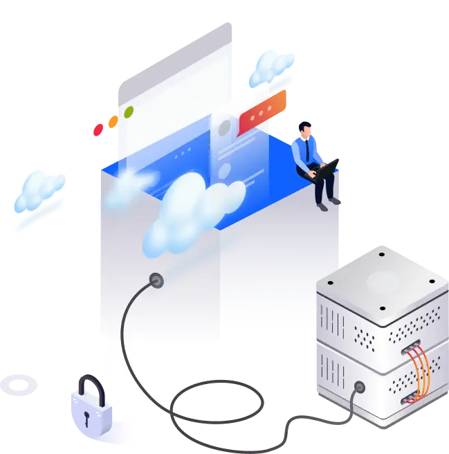 Illustration d’une infrastructure de serveurs UnioHost